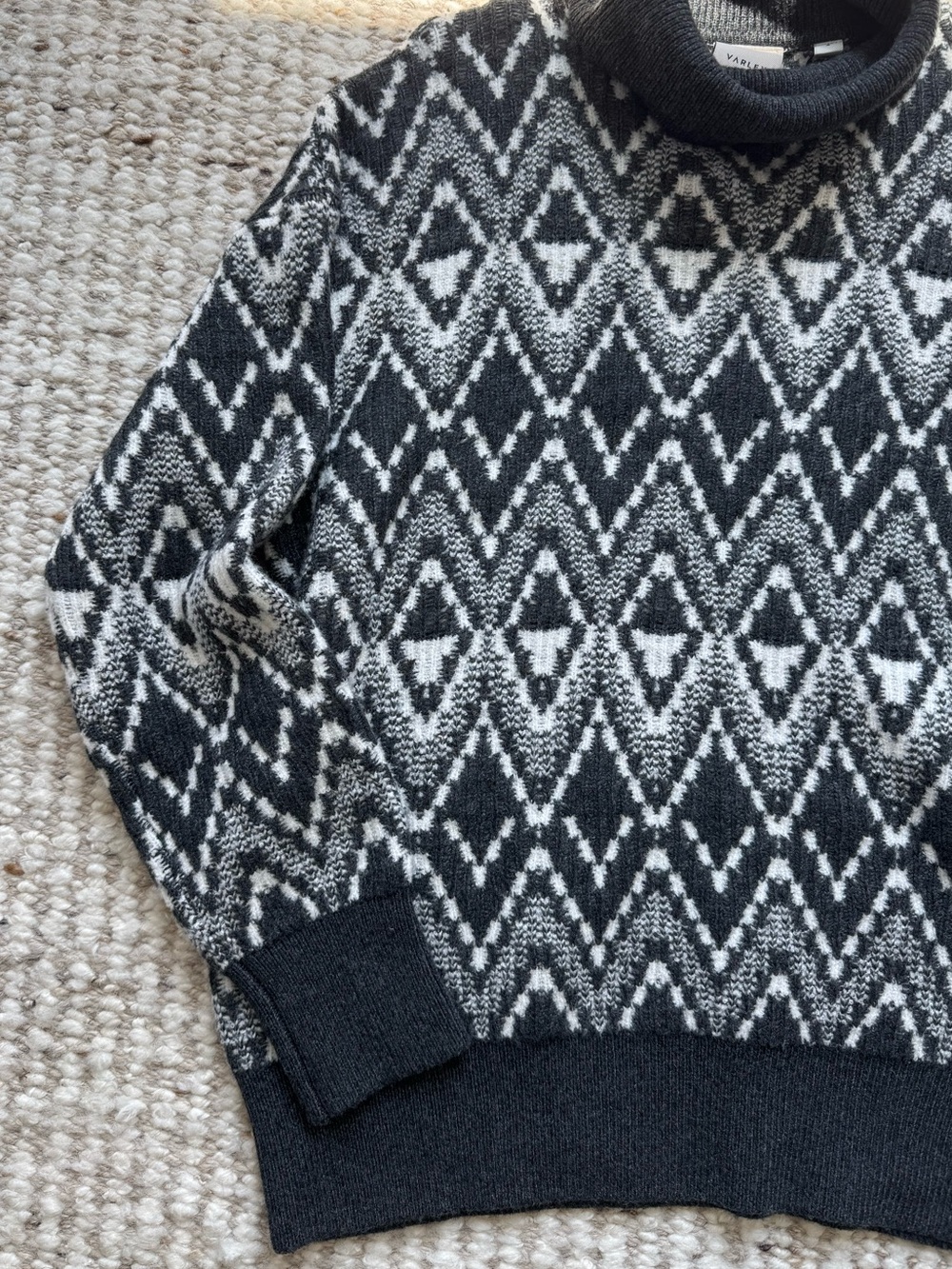 NWT Varley Geometric Cashmere Blend Turtleneck Sweater S - Picture 4 of 8